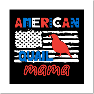 American Quail Mama USA Posters and Art